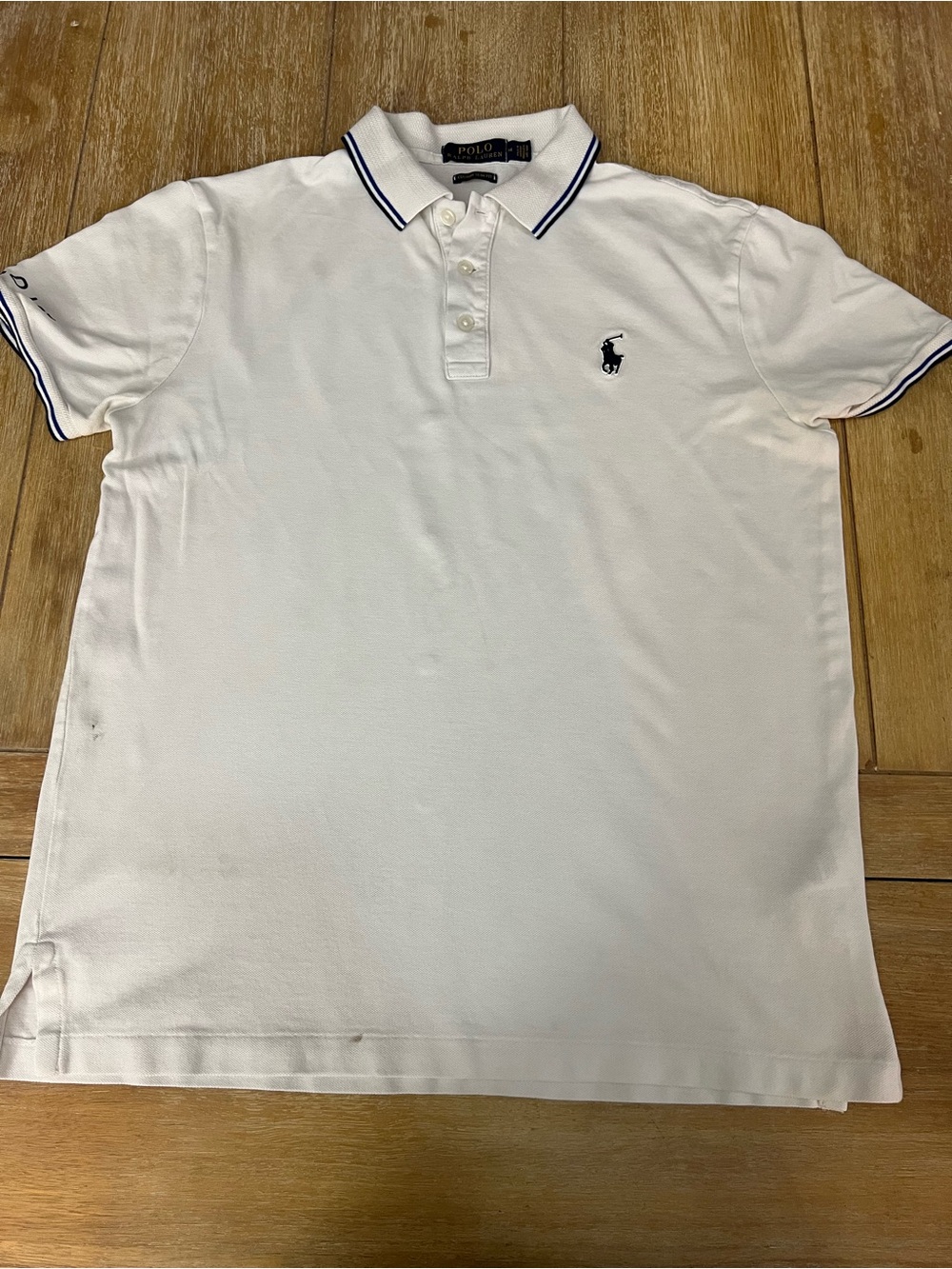 Ralph Lauren White Polo with Navy Trim - Men's